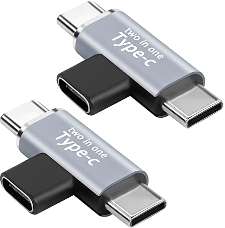 GELRHONR Adaptador USB C 2 en 1, USB tipo C hembra a doble macho, compatible con 5V3A, carga rápida 3.1Gen1 5Gb transferencia de datos para dispositivos tipo C, paquete de 2