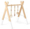 DREAMADE Spieltrapez aus Holz, Motorikspielzeug für Babys, Spielbogen mit 3 Spielzeugringe & 2 Kleinen Tiermodellen, Aktivitätszentrum mit Dreieckigen Struktur, für Kinderzimmer (Weiß)