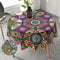 iEvery Round Tablecloth 150cm Boho Wipeable Tablecloths Polyester Wipe Clean Table Cloth Waterproof Circular Table Cover for Home Dinning Kitchen Party Picnic Patio Outdoor