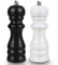 Salt and Pepper Grinder Set of 2 - Elegant Black & White Wooden Salt and Pepper Mill with Adjustable Coarseness Ceramic Rotor - Refillable Manual Spice Shakers for Cooking and Baking - 16.5 cm