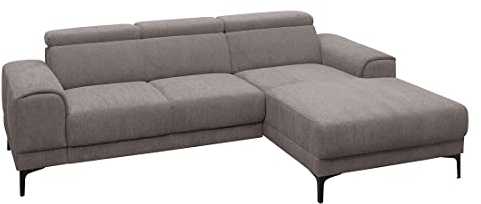 HOMELIV. Root Ecksofa in Dunkelgrau inkl. Ottomane rechts, 246x167x76 cm, verstellbare Kopfteile, hoher Sitzkomfort in modernem Design