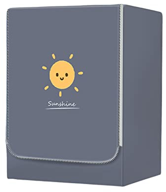 FANSU Grigio Copertura Lavatrice per Esterno per Lavatrici e Asciugatrice, Impermeabile Antipolvere Coprilavatrice da Esterno con Aperture Frontali Protezione Solare (M-8-10kg,Sole)