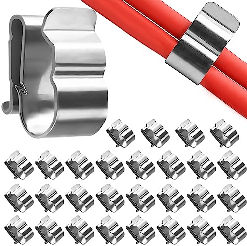 50 clip per cavi a pannello solare, in acciaio inox PV, morsetti per cavi a energia solare, per laptop, cavo Ethernet (2 x 2) A 2