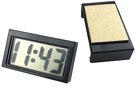 Surakey Mini Auto Uhr, Elektronische Auto Digitaluhr, LCD Digital Clock, Mini Fahrzeug Armaturenbrett Uhr, Selbstklebend Universelle Autouhr Elektronische Digital Uhr Zeit- und Datumsanzeige,Schwarz