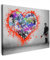 MuchoWow© Wandbilder 70x50 cm Wohnzimmer Wanddeko Schlafzimmer Zimmerdeko Fotowand Zimmer Deko Wand Dekoration Banksy Leinwand Bilder - Pop und Street Art - Graffiti Bild - Herz - Mann