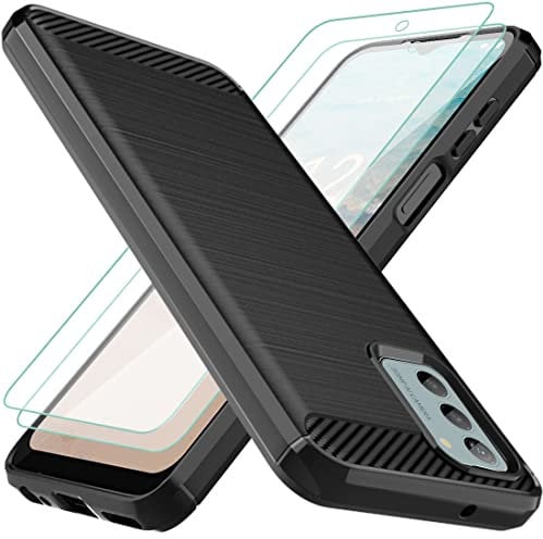 Osophter for Nokia G42 Phone Case: Nokia G22 Case With 2pcs Screen Protector Shock-Absorption Flexible TPU Rubber Protective Cell Phone Cover for Nokia G42/G22(UK-Black)