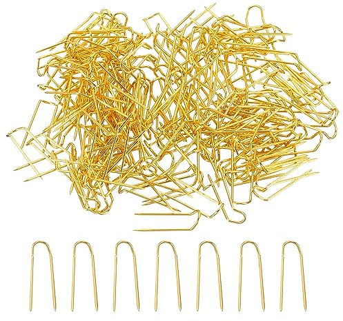 PATIKIL Fork Pins, 200 Pcs Stainless Steel Sewing U-Pins 0.7 Double Blocking Pin for Sewing Jewelry Fabric Craft DIY, Golden