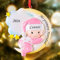 iDIY Adornos de Navidad Personalizados - Mi Primera Navidad Bebé Niña Niño - Bola Navideña con Nombre