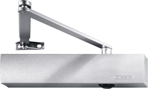 Türschließer GEZE TS4000 TS 4000, silber Komplettpaket inkl. Montageplatte und Normalgestänge
