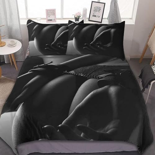 Pechiwuo Sexy Nackt Bettwäsche 135x200 Weich Kuschelige Mikrofaser 3D Druck Sexy Schönheit Bettwäsche-Sets Bettbezug und 2 Kissenbezug 80x80 cm mit Reißverschluss A3795