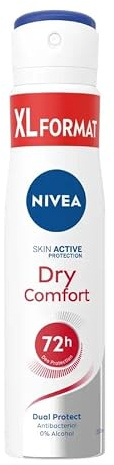 6er Pack - Nivea Deospray, Antibakterielle Wirkstoffe, 0% Alkohol - Dry Comfort - 250ml
