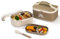 Lille Home 920ml Lonchera Bento de acero inoxidable con compartimento Tiffin para almuerzo/aperitivo, contenedor para alimentos con bolsa de almuerzo y utensilios
