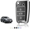 TOOMUME Coque Clé, Etui Cles Étui Clés Adapté pour VW Golf 7 Mk7 Polo Tiguan Touran Seat Leon Fabia Ibiza Skoda Fabia Octavia Superb, Couvre Clef Cache Cle Voiture Telécommande - Flip Key
