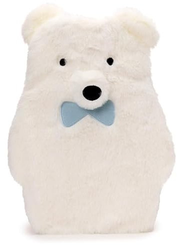 TRTO 1Pcs 1L Polar Bear Hot Water Bottle with Plush Cover with Novelty Plush Super Soft Cover Easy to Use and Cleans