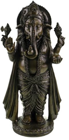 Kremers Schatzkiste Elegante Ganesha Dekofigur 23cm Weisheit Glück und Erfolg Statue Buddha Skulptur