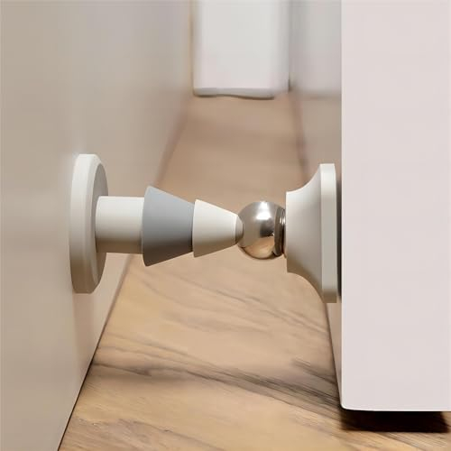 SZFUDIGO türstopper boden ,Neuer Anti-Kollision Silikon Türstopper ohne Stanzen, fest für Badezimmertür, starke magnetische stille Tür des Haushalts, Bodensaugung (Modern Grey)