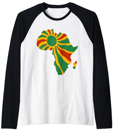 Proud Of My Roots Love Africa Map With Pan African Colors Raglan Baseball Tee