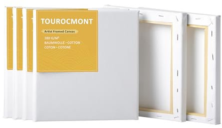 6 Stück Leinwand 15x15cm Keilrahmen Canvas aus 380 g/m² Baumwolle 17mm dick zu bemalen