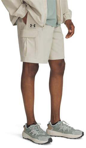 Under Armour Vibe gewebte Cargo-Shorts für Herren, Khaki-Basis/Schwarz, Größe S