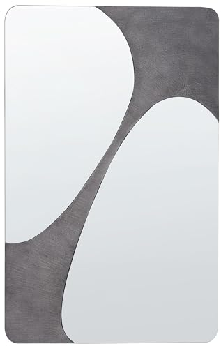 Beliani Rahmenloser Wandspiegel grau rechteckig unförmig 70 x 110 cm modern Ormes