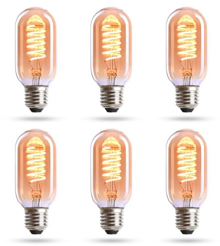 CROWN LED 6 Pack Warm White Vintage Decorative Light Bulbs, E27, Energy Efficient E-Class - Equivalent to 38W Bulb - Ideal for Home, Hotels, Restaurants, Shock Resistant, 11.13 x 4.32 cm, EL0006