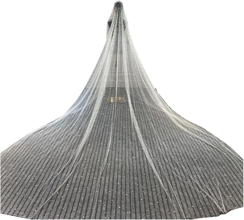 Luxuriöser Hochzeitsschleier mit Perlen, 3 Meter lang, Brautschleier, zarter Perlenschleier in Kathedralenlänge, Brautaccessoires,A-300cm