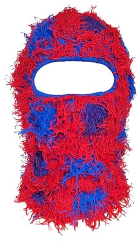 HIQIU Distressed Balaclava Vollgesicht Ski Gesichtsmaske Winddicht Gestrickte Vollgesicht Ski Cover Halswärmer für Damen Herren (#10)
