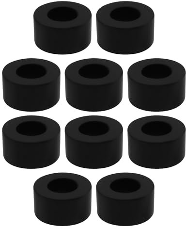 The Lord of the Tools Lot de 10 entretoises plates en caoutchouc M10 20 mm de diamètre extérieur 10 mm ID 10 mm d'épaisseur Rondelles rondes anti-vibrations pour robinet, tuyau, tuyau d'eau,