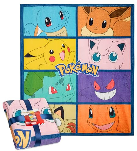 Pokémon Letto Coperta Pile, 150 x 130cm Plaid Invernale - Regali Bambini Adolescenti