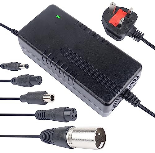 54.6V 2A Electric Bike Charger, 48V Mobility Scooter Char-ger Lithium Battery Charger, Fast Charging Power Adapter for Scooter, Balance Bike with Led Indicator 4 Types of Plugs
