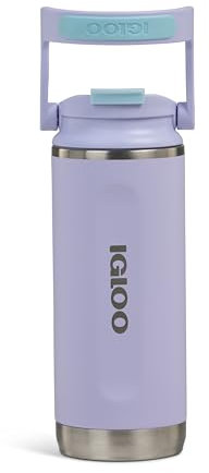 IGLOO Botella Térmica Tumbler 16, Botella de Acero Inoxidable, Violeta, Hermética, 0,45 L