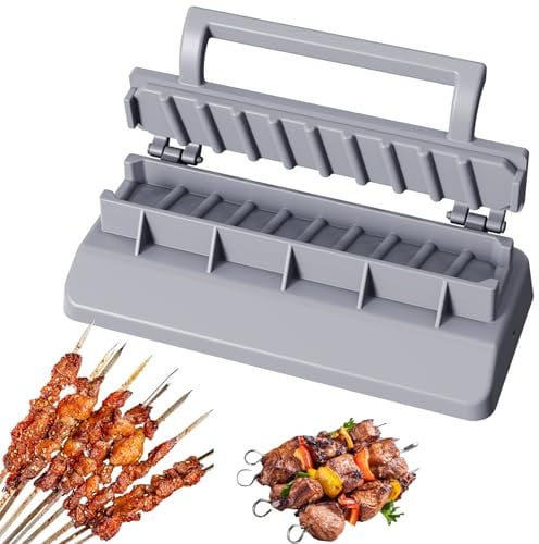 Kebab Maker, Mould Large Press Gray Kebab Skewers, User-Friendly Essential Grilling Tool Kabob Maker, Easy to Clean, for BBQ Camping Picnics, Skewers