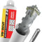 SDS Plus Bohrer 35x460 mm, Hammerbohrer 4X Schneiden, Steinbohrer Stahlbeton Mauerwerk Ziegel Kalksandstein, Betonbohrer, Ideal zum Bohren in Stein, Beton, Naturstein, Ziegelmauer
