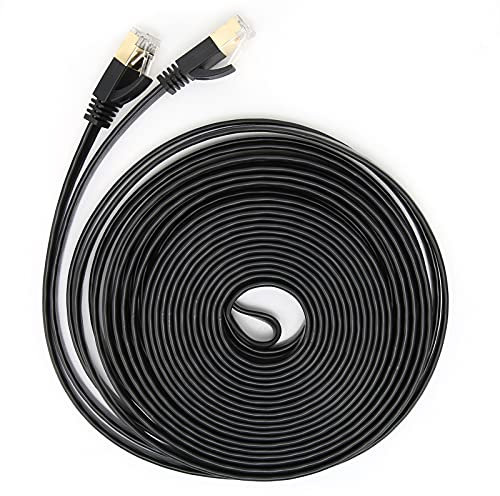 YUKOFE 10 gigabit de doble blindado Cat7 Cable de red Transmisión de alta velocidad para varios entornos de red (30M)
