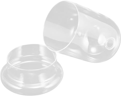 FOMIYES Dôme en Verre Transparent 15x20 Cm avec Trou 2,5 Cm, Vitrine Décorative pour Fleurs Séchées, Couvercle avec Socle, Cloche pour Terrarium et Décoration Jardin