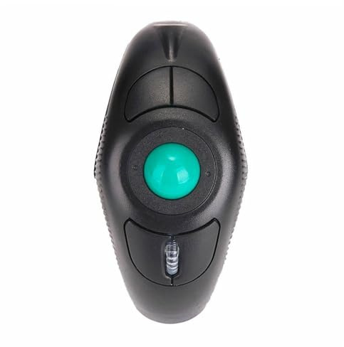 KOCKSHION Souris à Boule de 1000 Dpi USB 2,4 Ghz sans Fil Portable | Plastique Noir, Cinq Touches, au Pouce, Compatible Ordinateur Portable, Prise en Main Ambidextre