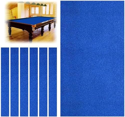 REHOOF Professional Pool Table Felt Fits 7/8/9 Foot Standard Tables, Billardtisch Snooker Pool Table Cloth Accessories with Cushion Stripes,Für Indoor Billardtisch Billard Zubehör Bars Clubs Blue,7FT