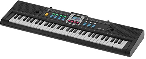 ZAICOLER Mini-E-Piano, 61 Tasten, Multifunktionales Schwarzes Studiospielzeug für Anfänger und Kinder, Zwei Magnetische Lautsprecher, USB-Kabel, 16 Töne