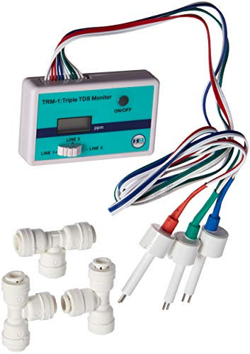 HM Digital Triplo monitor Inline RO/DI TDS con raccordi a T da 1/4