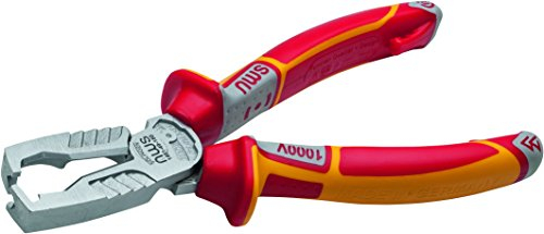 NWS 1451-49-VDE-180-SB 3k VDE 4-in-1 MultiCutter Wire Stripper, Silver/Red/Yellow
