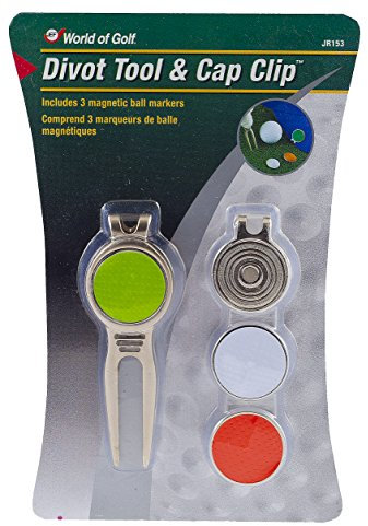 JEF World of Golf JR153 Metall Golf Pitchgabel Werkzeug und Gap Clip mit 3 Kugel Marker