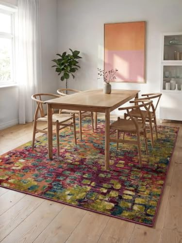 benuta Nest Vintage Teppich Casa - Mehrfarbig 140x200 cm - Teppich für Wohnzimmer, Schlafzimmer und Flur - Pflegeleicht - Fußbodenheizung Geeignet
