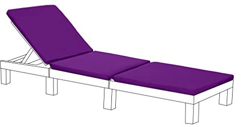 Gardenista Allibert Keter Daytona Ersatzpolster für Garten-Sonnenliege, wasserabweisend, für den Außenbereich, Sonnenliege, Liegestuhlkissen, Terrassenmöbel, Sonnenliege, Violett