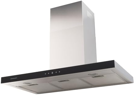 Cookology LINT901SS/A++ Touch Control Cooker Hood, A++ Energy Rated, Kitchen Wall Mounted Chimney Extractor Fan, 90cm T-Shaped Box Style, 3 Speed Powerful Extraction - Stainless Steel