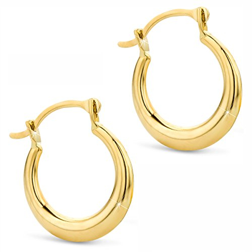 Orovi Damen Gold Creolen Ohrringe GelbGold Ohrringe 14 Karat (585) Ohr-Schmuck