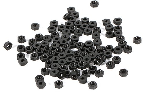 Tornillo Hexagonal, Perno de Plástico M3 de 100 Piezas de Walfront, Kit de Tornillo Hexagonal de Nylon de Bloqueo (Negro)