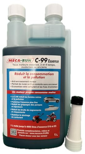 MECA-RUN C99 Gasolina 1 Litro Aditivo para Combustible - Ahorro de Combustible - Anti Contaminación