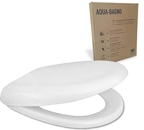 Aqua Bagno | Universal Toilettendeckel mit Absenkautomatik & WC-Sitz in O-Form, überlappender Deckel, abnehmbar | Weiß