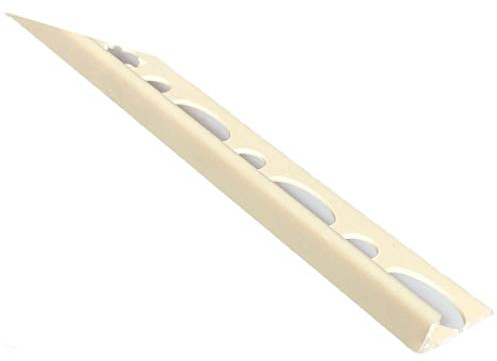 Tile Trim Square Straight Edge L-Shape 8mm-10mm 2.5M Plastic PVC Colors TMW Profiles (10 mm, Ivory)