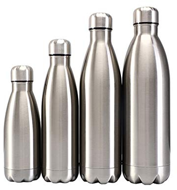 Water Bottle Ultimate Vacuum Insulated Flask Hot and Cold Double Walled Stainless Steel Ideal for Sports Drinks，Gray,350ml